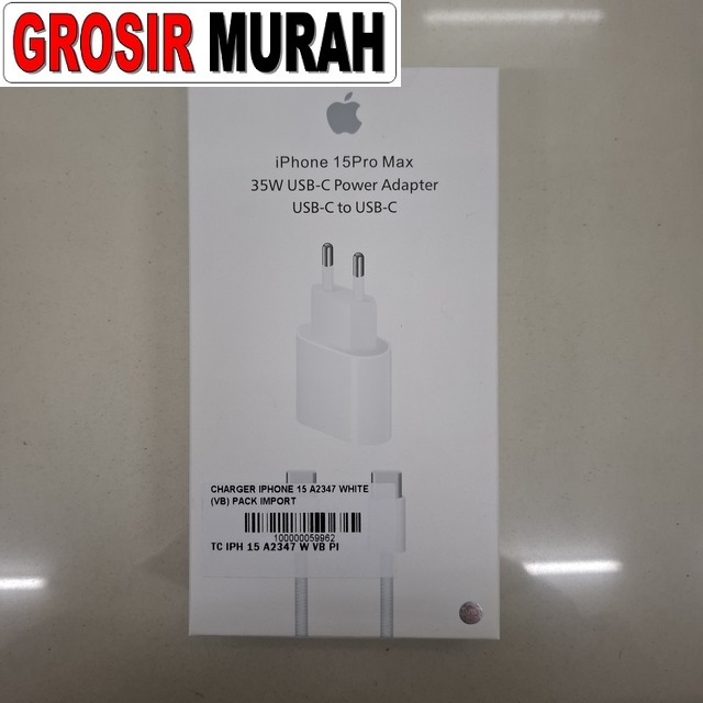 Charger Iphone 15 A2347 White (Vb) Pack Import
