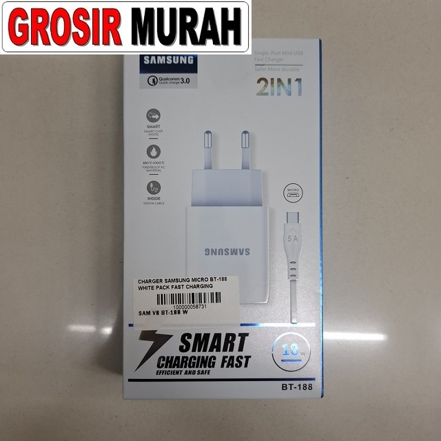 Charger Samsung Micro Bt-188 White Pack Fast Charging