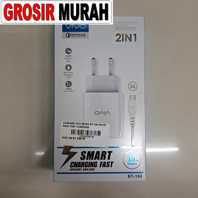 Charger Vivo Micro Bt-188 White Pack Fast Charging