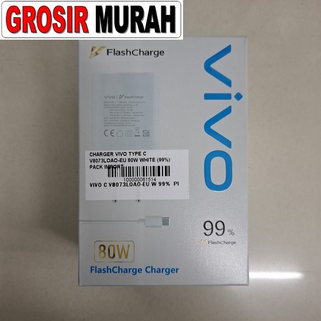 Charger Vivo Type C V8073Loao-Eu 80W White (99%) Pack Import