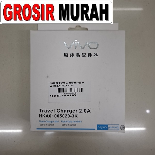 Charger Vivo V5 Micro 5020-3K White (Vv) Pack V7 V9