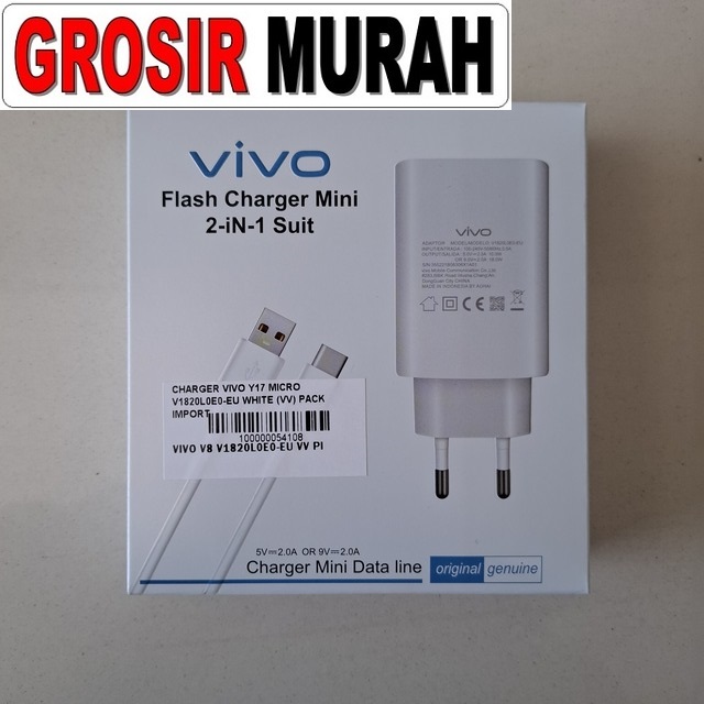 Charger Vivo Y17 Micro V1820L0E0-Eu White (Vv) Pack Import
