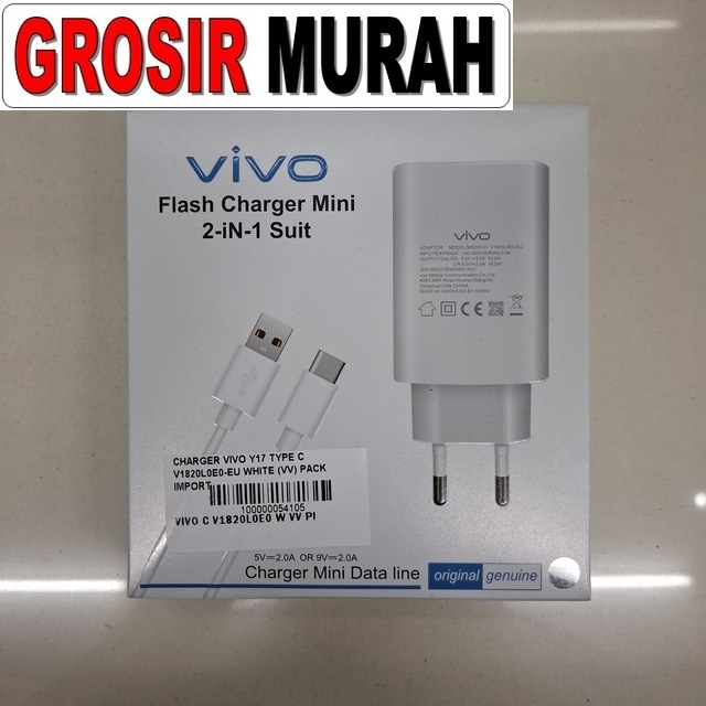 Charger Vivo Y17 Type C V1820L0E0-Eu White (Vv) Pack Import