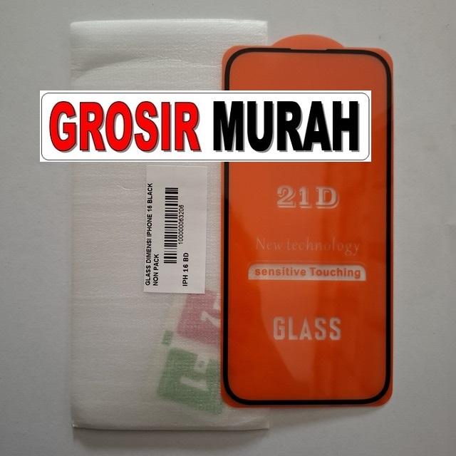 Glass Dimensi Iphone 16 Black Non Pack