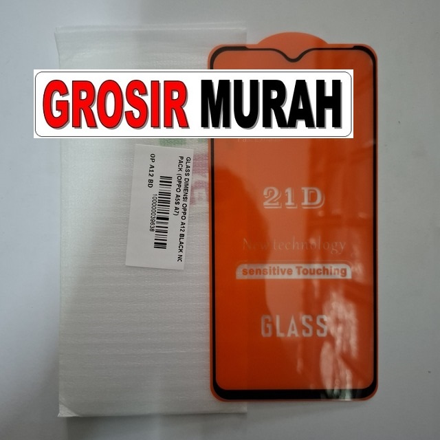 Glass Dimensi Oppo A12 Black Non Pack (oppo A5s A7)
