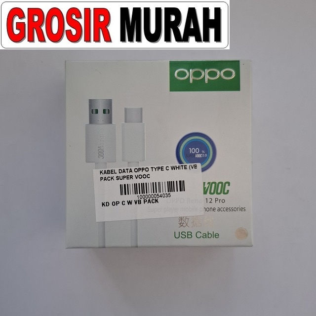 Kabel Data Oppo Type C White (vb) Pack Super Vooc