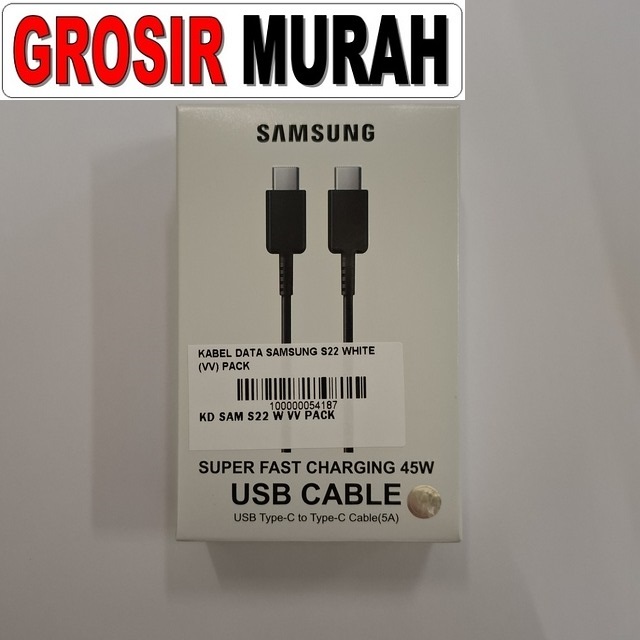 Kabel Data Samsung S22 White (vv) Pack