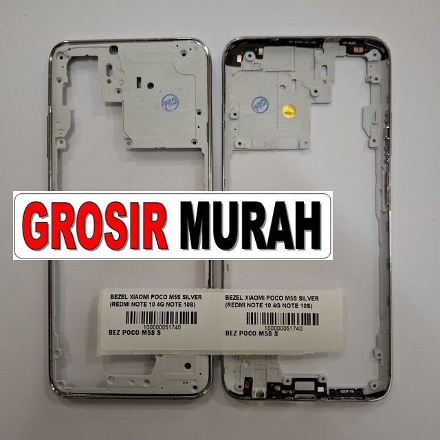 Bezel Poco M5S Redmi Note 10 4G Note 10S Silver