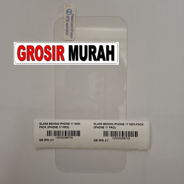 Glass bening iPhone 17 dan iPhone 17 Pro non pack tempered glass