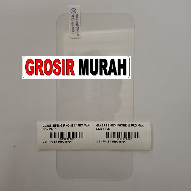 Glass bening iPhone 17 Pro Max non pack tempered glass
