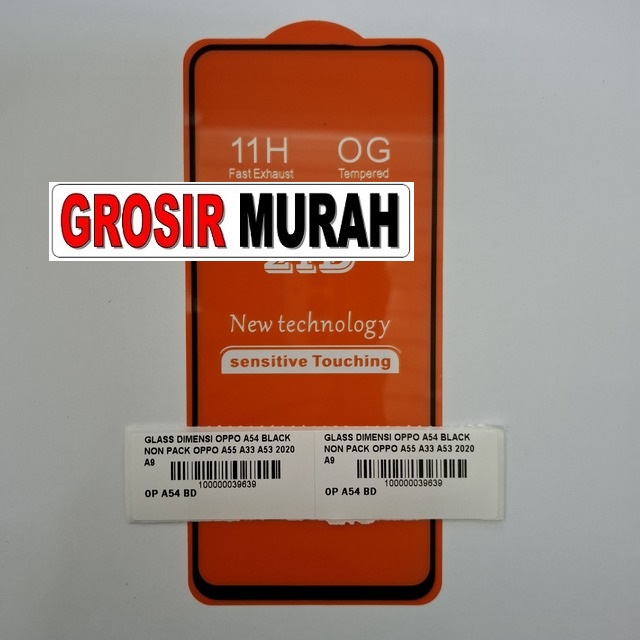 Glass dimensi Oppo A54 A55 A33 A53 2020 A92S Samsung A215 Vivo X50 Infinix Hot 9 non pack hitam