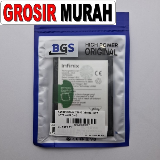 Batre Infinix X6850 BL-49VX VB Note 40 Pro 4G