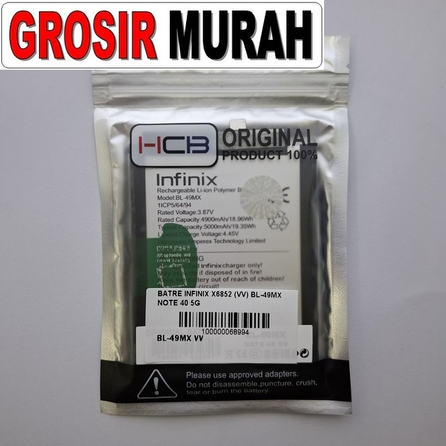 Batre Infinix X6852 BL-49MX VV Note 40 5G