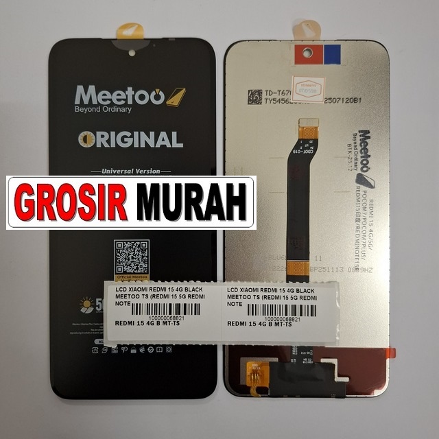LCD Xiaomi Redmi 15 4G Meetoo Black - Redmi 15 5G / Redmi Note 15R / Poco M7 / Poco M7 Plus