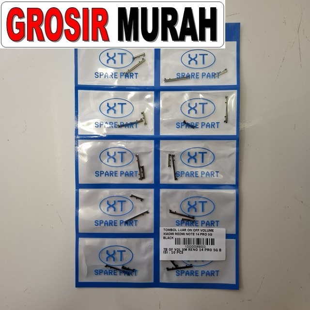 Tombol Luar On Off Volume Redmi Note 14 Pro 5G Black