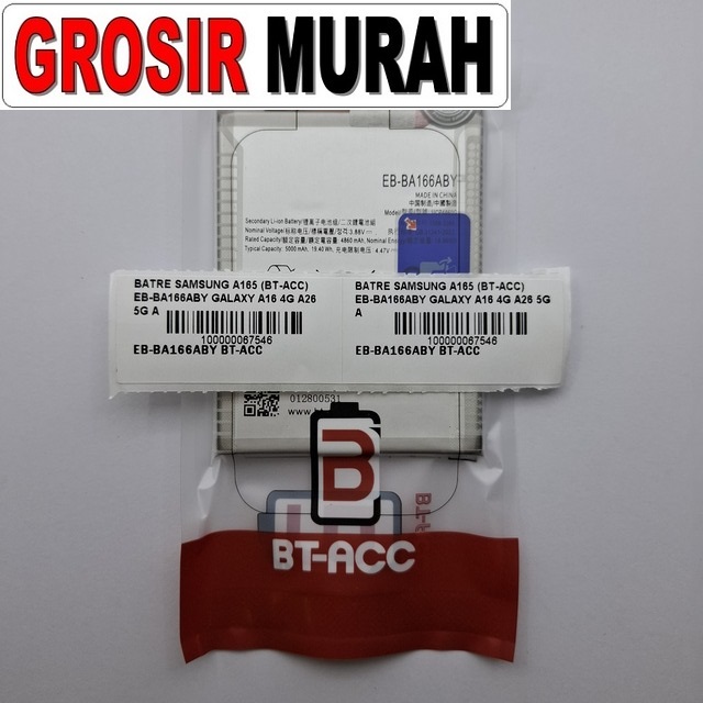 Batre Samsung A165 BT-ACC EB-BA166ABY Galaxy A16 4G A26 5G A176 A17 5G A266