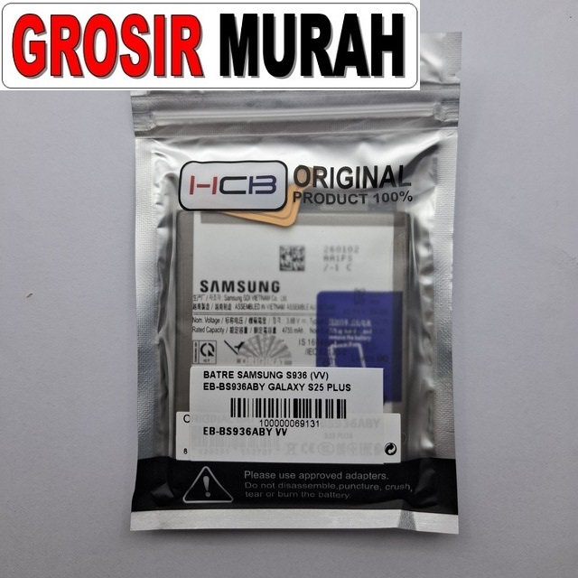 Batre Samsung S936 VV EB-BS936ABY Galaxy S25 Plus