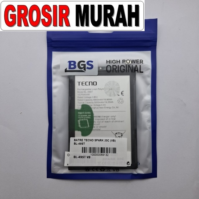 Batre Tecno Spark 20C VB BL-49ST