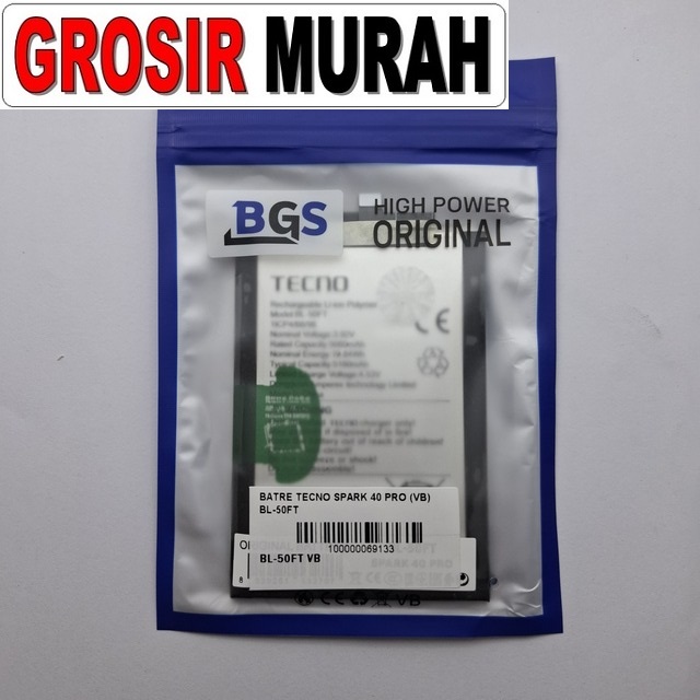 Batre Tecno Spark 40 Pro VB BL-50FT