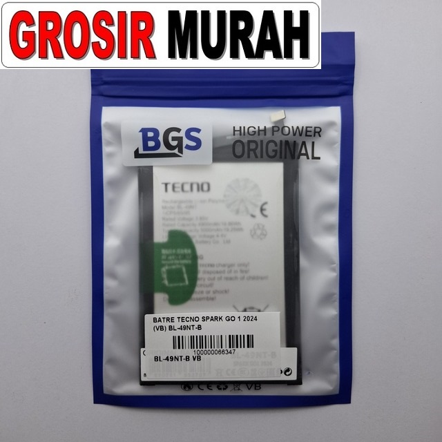 Batre Tecno Spark Go 1 2024 VB Bl-49Nt-B