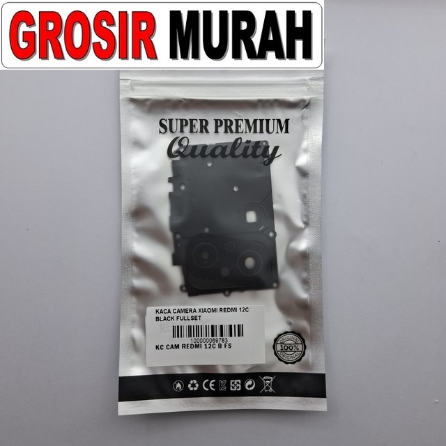 Kaca Camera Xiaomi Redmi 12c Black Fullset