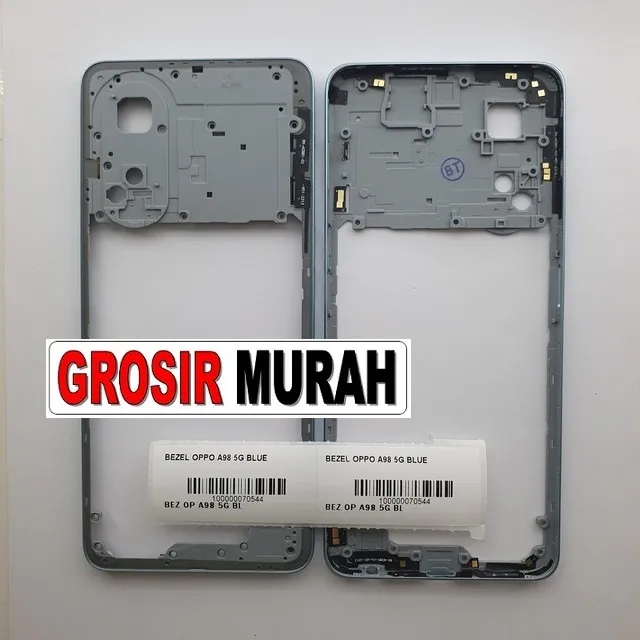 Bezel Oppo A98 5g Blue ready stock harga grosir sparepart HP Libra Jaya