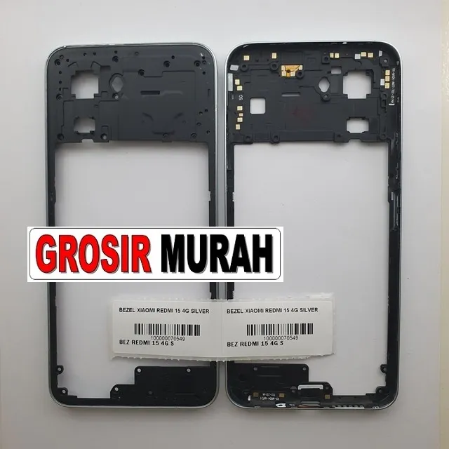 Bezel Xiaomi Redmi 15 4g Silver ready stock harga grosir sparepart HP Libra Jaya