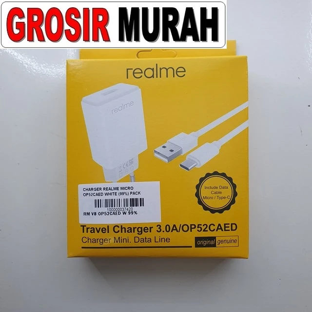 Charger Realme Micro Op52caed White (99%) Pack