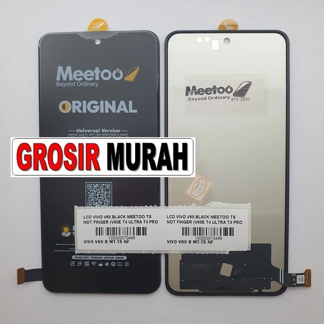 Lcd Vivo V60 Black Meetoo Ts Not Finger (v60e T4 Ultra T4 Pro ready stock harga grosir sparepart HP Libra Jaya