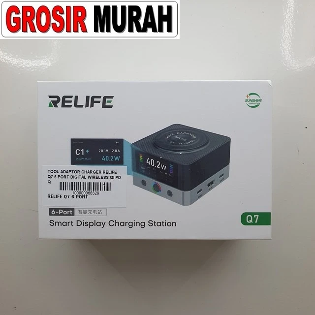 Tool Adaptor Charger Relife q7 6 Port Digital Wireless Qi Pd Qc Fast Charging ready stock harga grosir sparepart HP Libra Jaya
