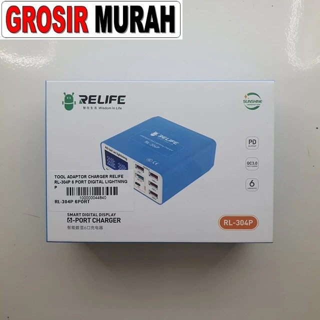 Tool Adaptor Charger Relife Rl-304p 6 Port Digital Lightning Pd Qc Fast Charging ready stock harga grosir sparepart HP Libra Jaya