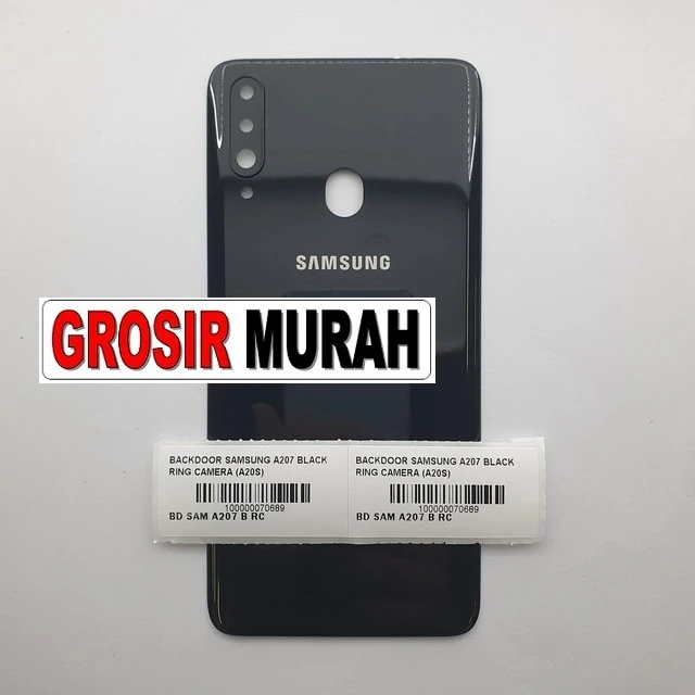 Backdoor Samsung A207 Black Ring Camera (a20s) ready stock harga grosir sparepart HP Libra Jaya