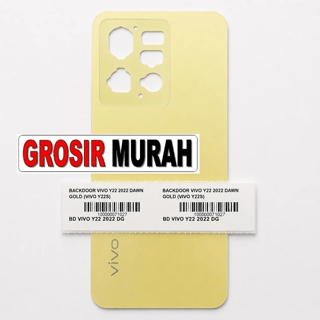 Backdoor Vivo Y22 2022 Dawn Gold (vivo Y22s) ready stock harga grosir sparepart HP Libra Jaya