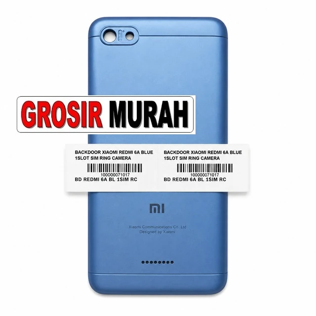 Backdoor Xiaomi Redmi 6a Blue 1slot Sim Ring Camera ready stock harga grosir sparepart HP Libra Jaya