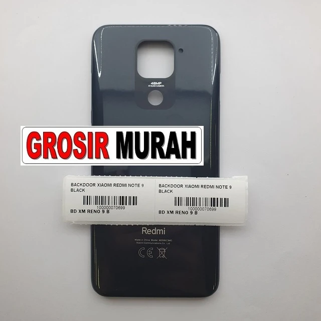 Backdoor Xiaomi Redmi Note 9 Black ready stock harga grosir sparepart HP Libra Jaya