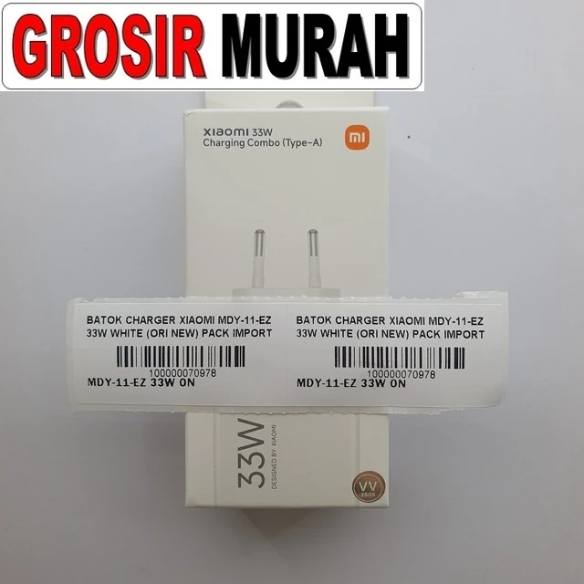 Batok Charger Xiaomi Mdy-11-ez 33w White (ori New) Pack Import ready stock harga grosir sparepart HP Libra Jaya