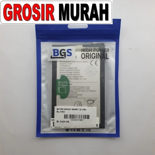 Batre Infinix Smart 20 (vb) Bl-51ex ready stock harga grosir sparepart HP Libra Jaya