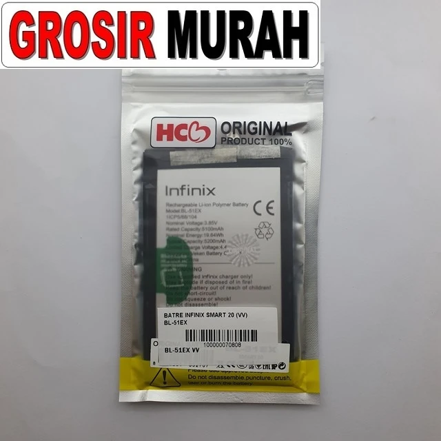 Batre Infinix Smart 20 (vv) Bl-51ex ready stock harga grosir sparepart HP Libra Jaya