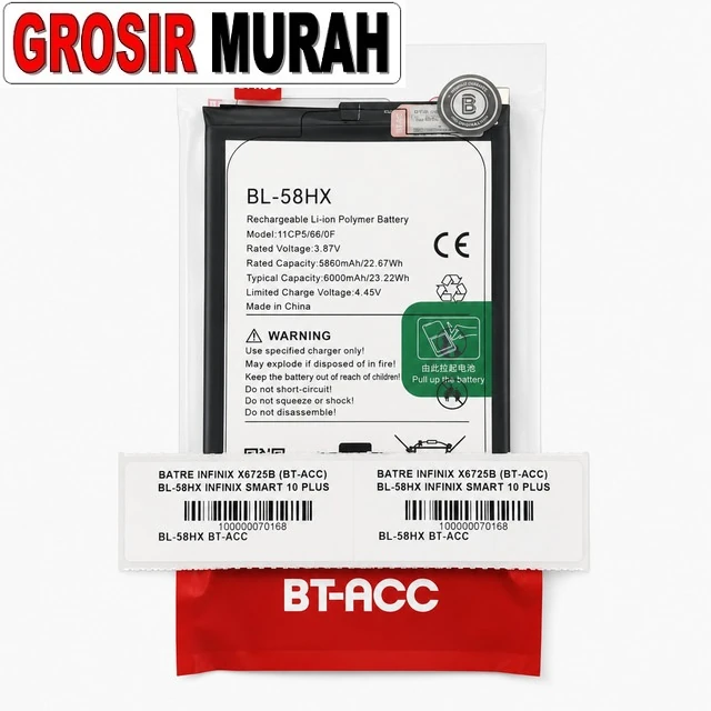 Batre Infinix X6725b (bt-acc) Bl-58hx Infinix Smart 10 Plus ready stock harga grosir sparepart HP Libra Jaya
