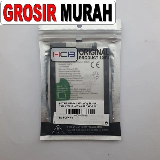 Batre Infinix X6728 (vv) Bl-50fx X6885 X6886 Hot 60 Pro Hot 60 Pro Plus Hot 60i 4g ready stock harga grosir sparepart HP Libra Jaya