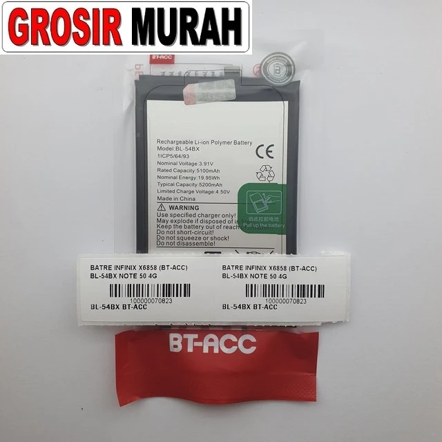 Batre Infinix X6858 (bt-acc) Bl-54bx Note 50 4g ready stock harga grosir sparepart HP Libra Jaya