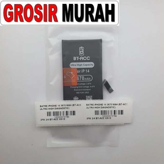 Batre Iphone 14 3670 Mah (bt-acc Ultra High Diagnostic) ready stock harga grosir sparepart HP Libra Jaya