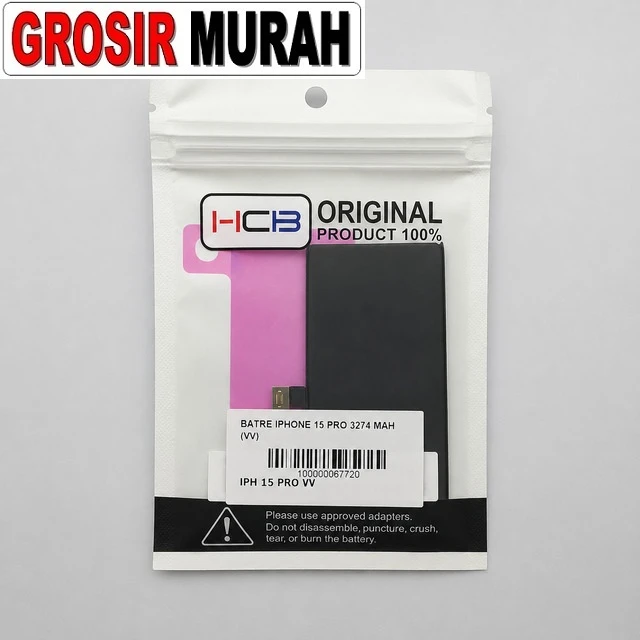 Batre Iphone 15 Pro 3274 Mah (vv) ready stock harga grosir sparepart HP Libra Jaya
