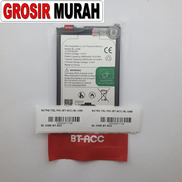 Batre Itel P65 (bt-acc) Bl-5abi ready stock harga grosir sparepart HP Libra Jaya