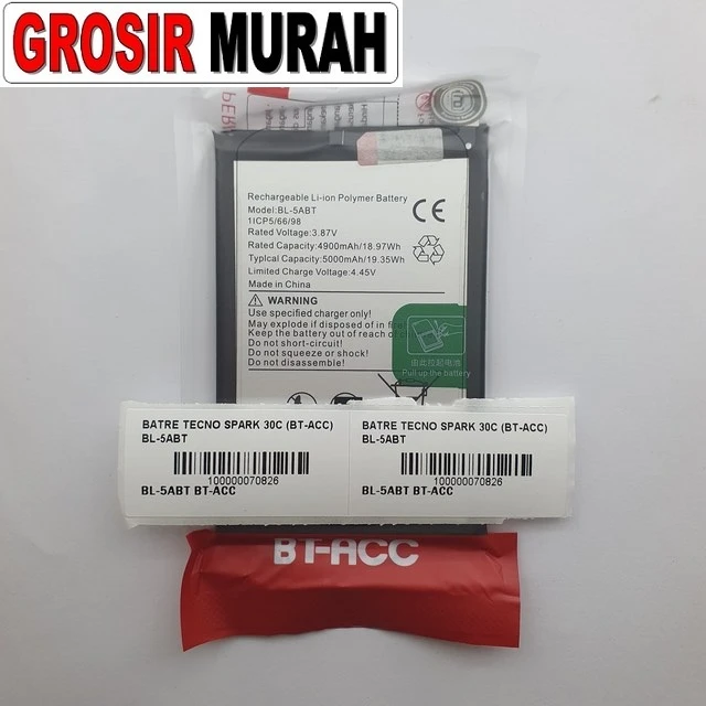 Batre Tecno Spark 30c (bt-acc) Bl-5abt ready stock harga grosir sparepart HP Libra Jaya