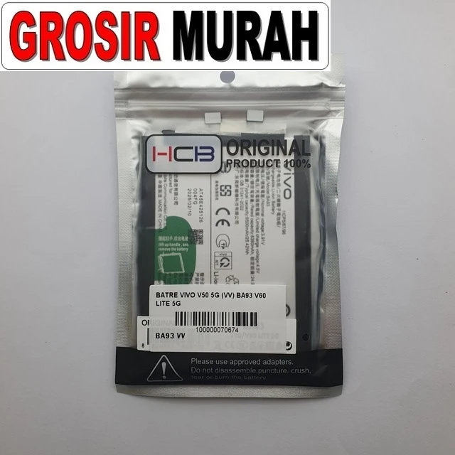 Batre Vivo V50 5g (vv) Ba93 V60 Lite 5g ready stock harga grosir sparepart HP Libra Jaya