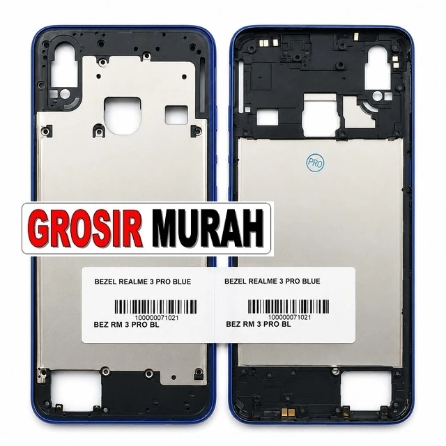 Bezel Realme 3 Pro Blue ready stock harga grosir sparepart HP Libra Jaya