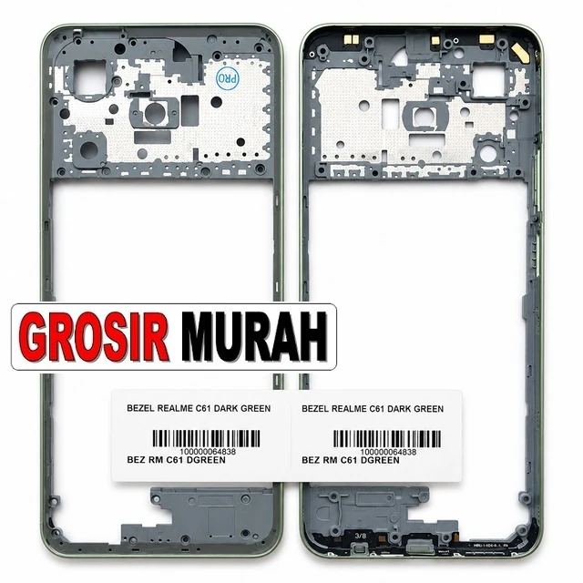 Bezel Realme C61 Dark Green ready stock harga grosir sparepart HP Libra Jaya
