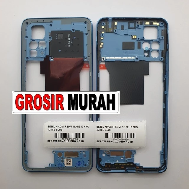 Bezel Xiaomi Redmi Note 12 Pro 4g Sky Blue ready stock harga grosir sparepart HP Libra Jaya