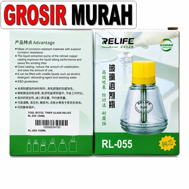 Tool Botol Tiner Glass Relife Rl-055 150ml ready stock harga grosir sparepart HP Libra Jaya
